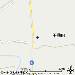 秋田県三種町（山本郡）下岩川（不動田）周辺の地図