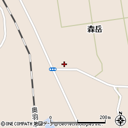 秋田県山本郡三種町森岳街道東8周辺の地図