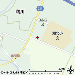 秋田県山本郡三種町鵜川上谷地周辺の地図