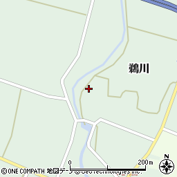 秋田県山本郡三種町鵜川下笠岡周辺の地図