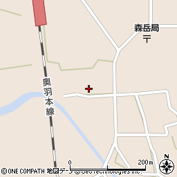 秋田県山本郡三種町森岳小狭間周辺の地図