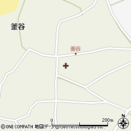秋田県三種町（山本郡）大口（釜谷）周辺の地図