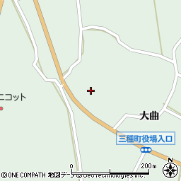 秋田県三種町（山本郡）鵜川（大曲）周辺の地図