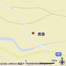 秋田県北秋田市七日市黒森周辺の地図