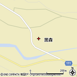 秋田県北秋田市七日市（黒森）周辺の地図