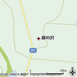 秋田県三種町（山本郡）鵜川（餅の沢）周辺の地図