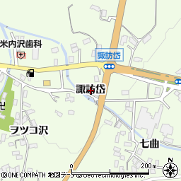 秋田県北秋田市米内沢諏訪岱周辺の地図