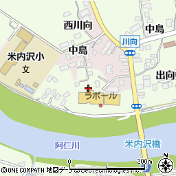 秋田県北秋田市米内沢（出向）周辺の地図