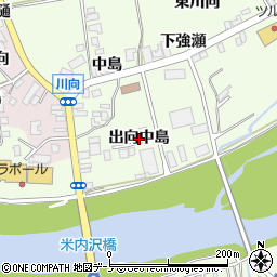 秋田県北秋田市米内沢（出向中島）周辺の地図