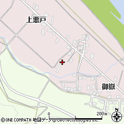 秋田県北秋田市本城上悪戸43周辺の地図