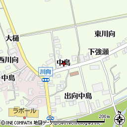 秋田県北秋田市米内沢中島周辺の地図