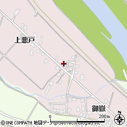 秋田県北秋田市本城上悪戸46-1周辺の地図