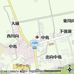 秋田県北秋田市米内沢中島23周辺の地図