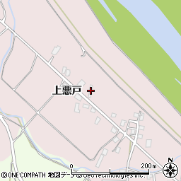 秋田県北秋田市本城上悪戸104周辺の地図