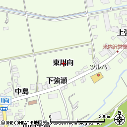秋田県北秋田市米内沢東川向周辺の地図
