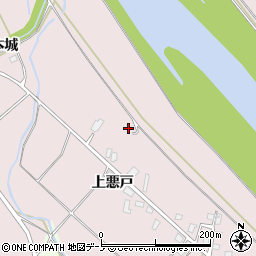 秋田県北秋田市本城上悪戸114周辺の地図