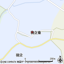 秋田県三種町（山本郡）外岡（羽立東）周辺の地図