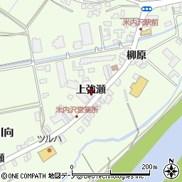 秋田県北秋田市米内沢上強瀬周辺の地図