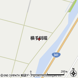 秋田県鹿角市八幡平横手川端周辺の地図
