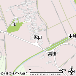秋田県北秋田市本城沢口周辺の地図