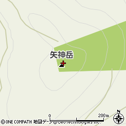 矢神岳周辺の地図