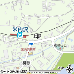 秋田県北秋田市米内沢上野周辺の地図