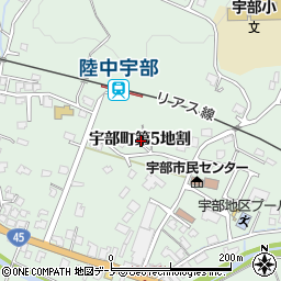 岩手県久慈市宇部町第５地割周辺の地図