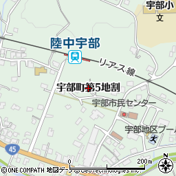 岩手県久慈市宇部町（第５地割）周辺の地図