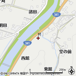 秋田県鹿角市八幡平西館周辺の地図