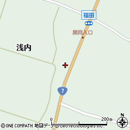 秋田県能代市浅内清水下周辺の地図