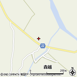 秋田県大館市比内町大葛（五輪台上段）周辺の地図