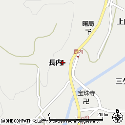 秋田県鹿角市八幡平長内周辺の地図