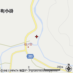 秋田県能代市二ツ井町小掛横渕周辺の地図