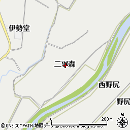 秋田県鹿角市八幡平二ツ森周辺の地図