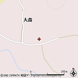 秋田県能代市大森大森村周辺の地図