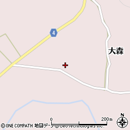 秋田県能代市大森立山下周辺の地図