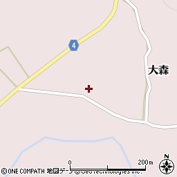 秋田県能代市大森（立山下）周辺の地図