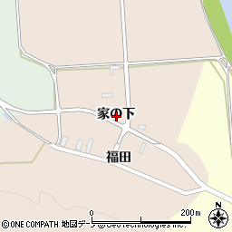 秋田県北秋田市福田家の下周辺の地図