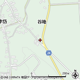 秋田県北秋田市李岱谷地42-1周辺の地図