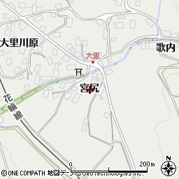 秋田県鹿角市八幡平宮尻周辺の地図