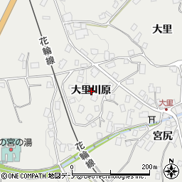 秋田県鹿角市八幡平大里川原周辺の地図
