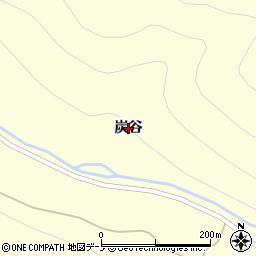 秋田県大館市比内町独鈷（炭谷）周辺の地図