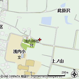 秋田県能代市浅内（此掛沢）周辺の地図