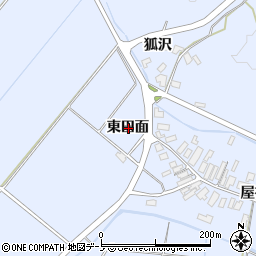 秋田県北秋田市川井東田面周辺の地図
