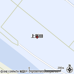 秋田県北秋田市八幡岱新田上新田周辺の地図