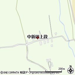 秋田県北秋田市米内沢中新田上段周辺の地図