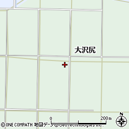 秋田県能代市浅内（大沢尻）周辺の地図