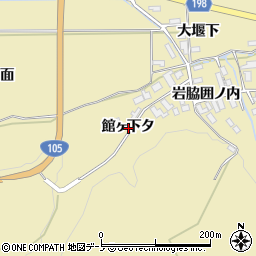 秋田県北秋田市七日市館ヶ下タ周辺の地図