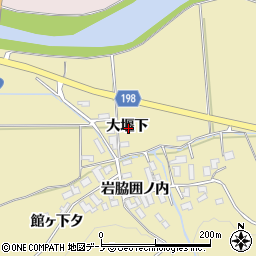 秋田県北秋田市七日市大堰下周辺の地図