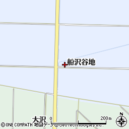 秋田県能代市河戸川船沢谷地周辺の地図